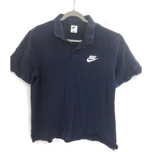 Nike Polo Shirt Mens‎ Extra Large Navy Blue Pique Embroidered Swoosh Logo Golf